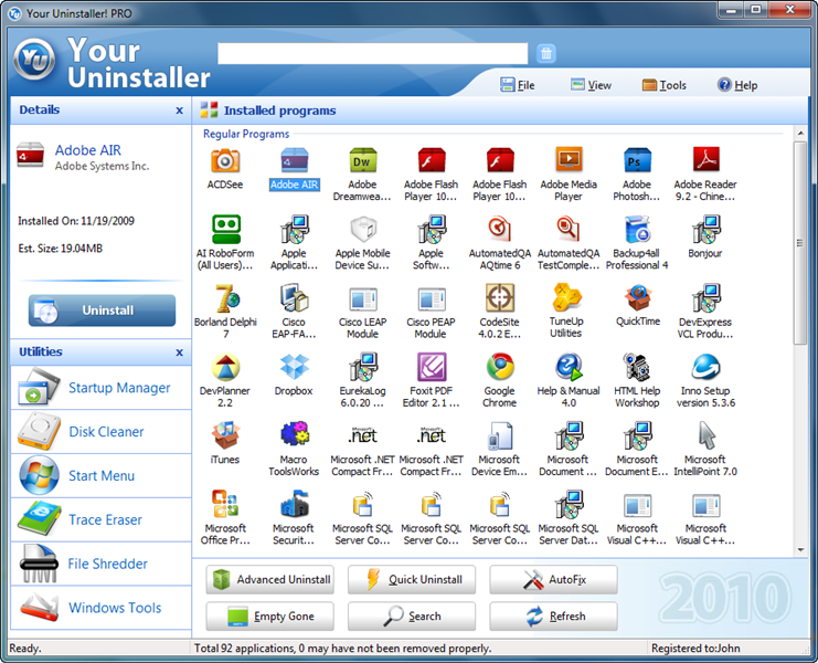 Your Uninstaller Screenshot